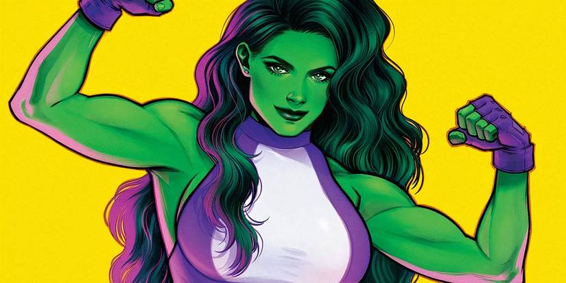 Marvel Comics She-Hulk flexing her biceps