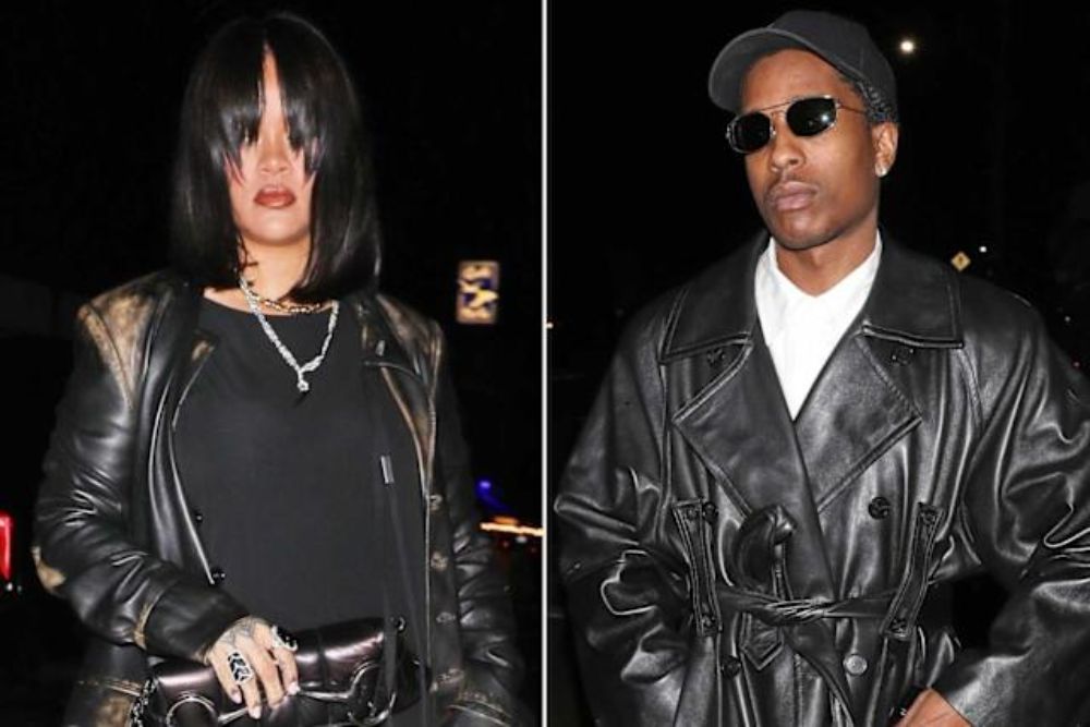 Rihanna and A$AP Rocky Turn Heads in Matching Leather Trench Coats During Santa Monica Date Night