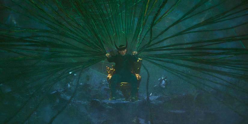 Loki sat on his throne in Loki season 2