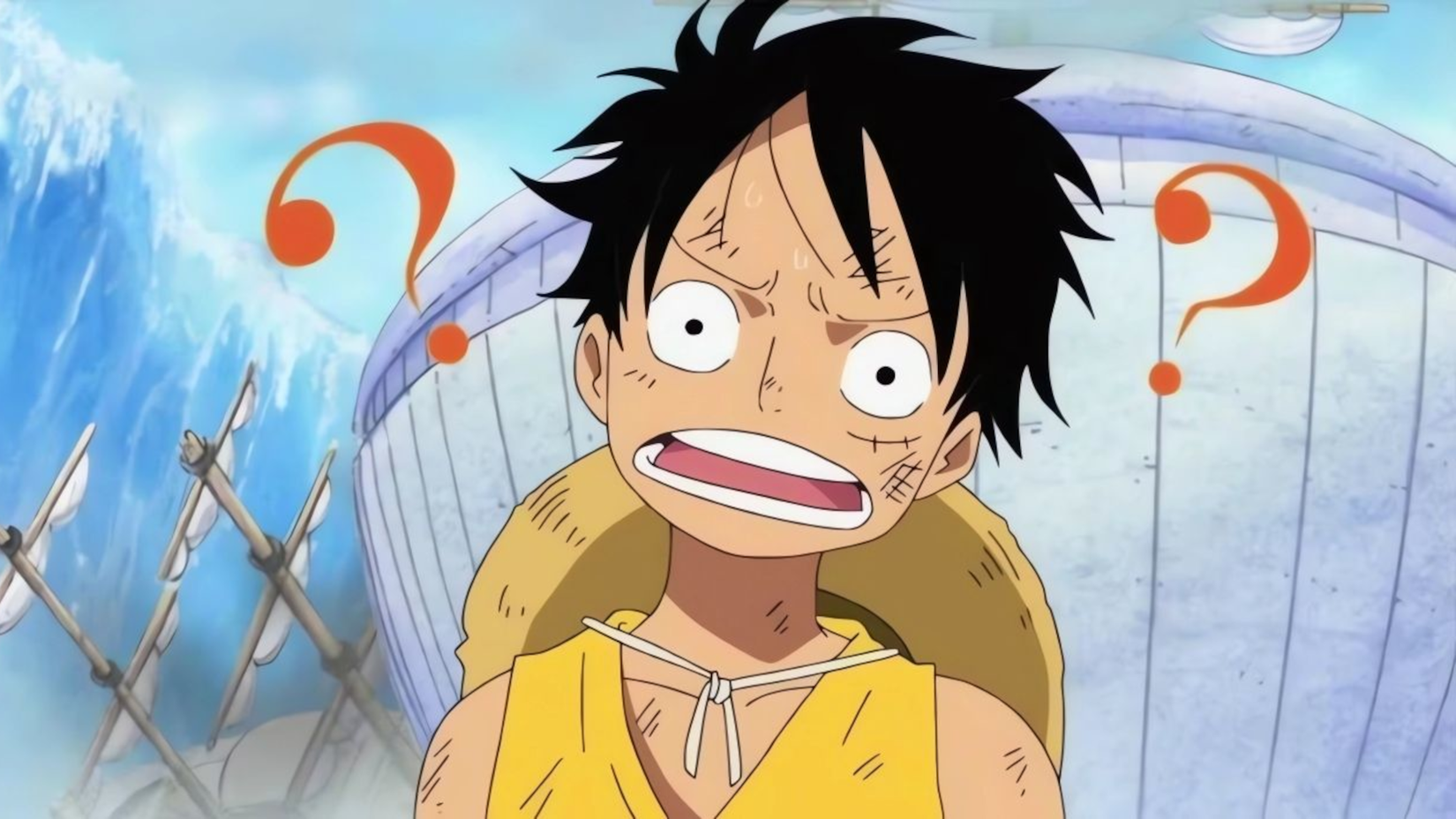 Luffy looking confused