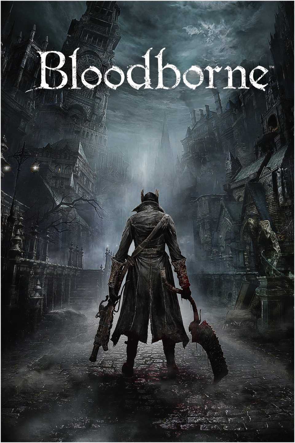 Bloodborne Hunter against red background