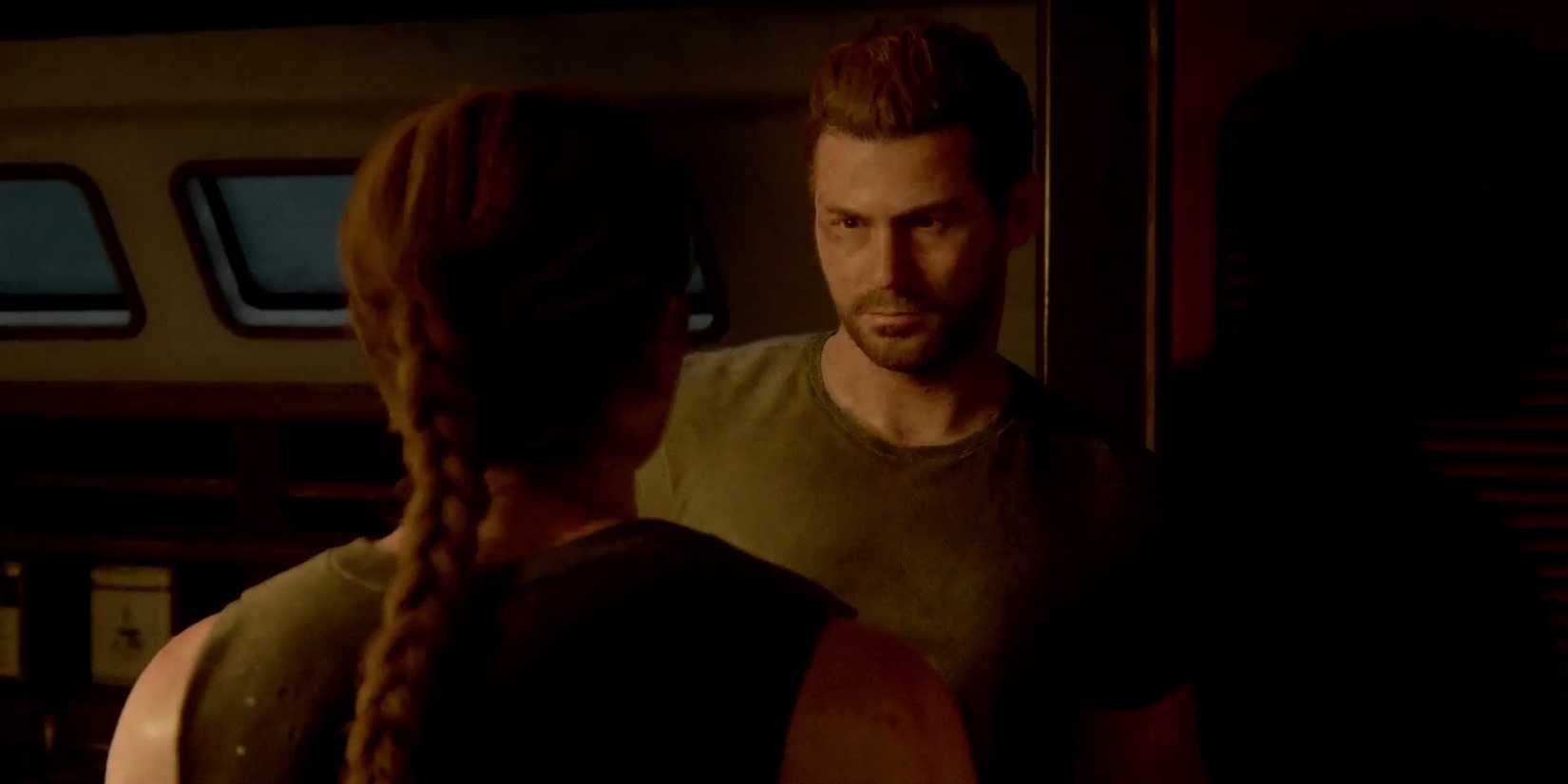 Owen talks to Abby on the sailboat in The Last of Us Part II