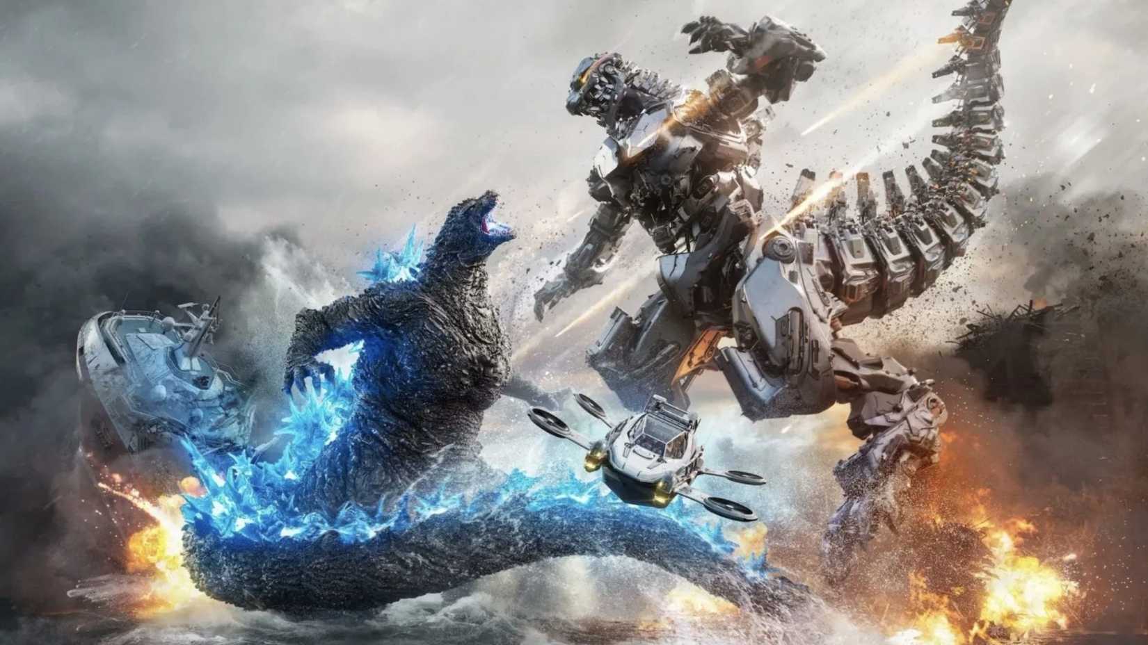 Godzilla and Mechagodzilla Battle
