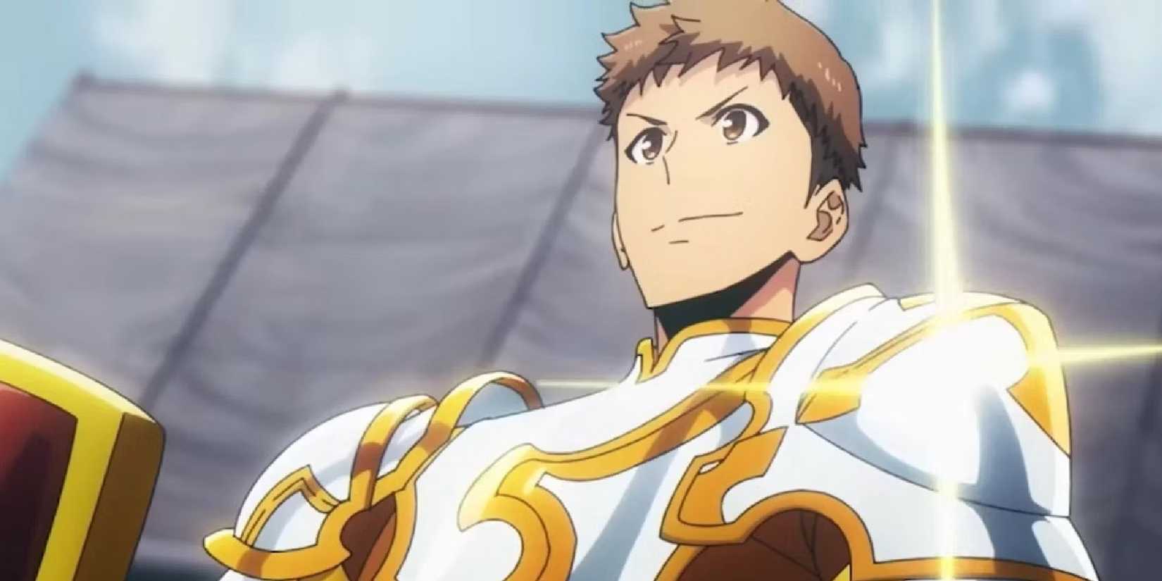 Yoo Jinho from Solo Leveling in white and gold armor