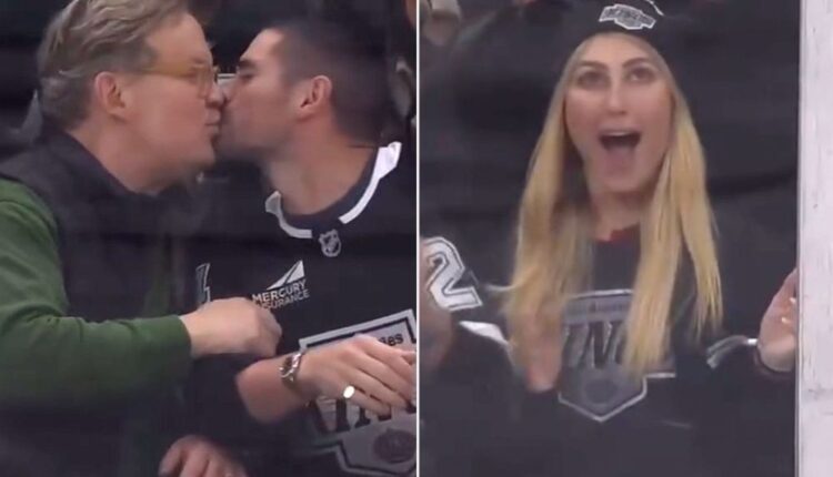 Andy Richter and DWTS Pro Alan Bersten Share Hilarious Kiss-Cam Moment as Emma Slater Looks On