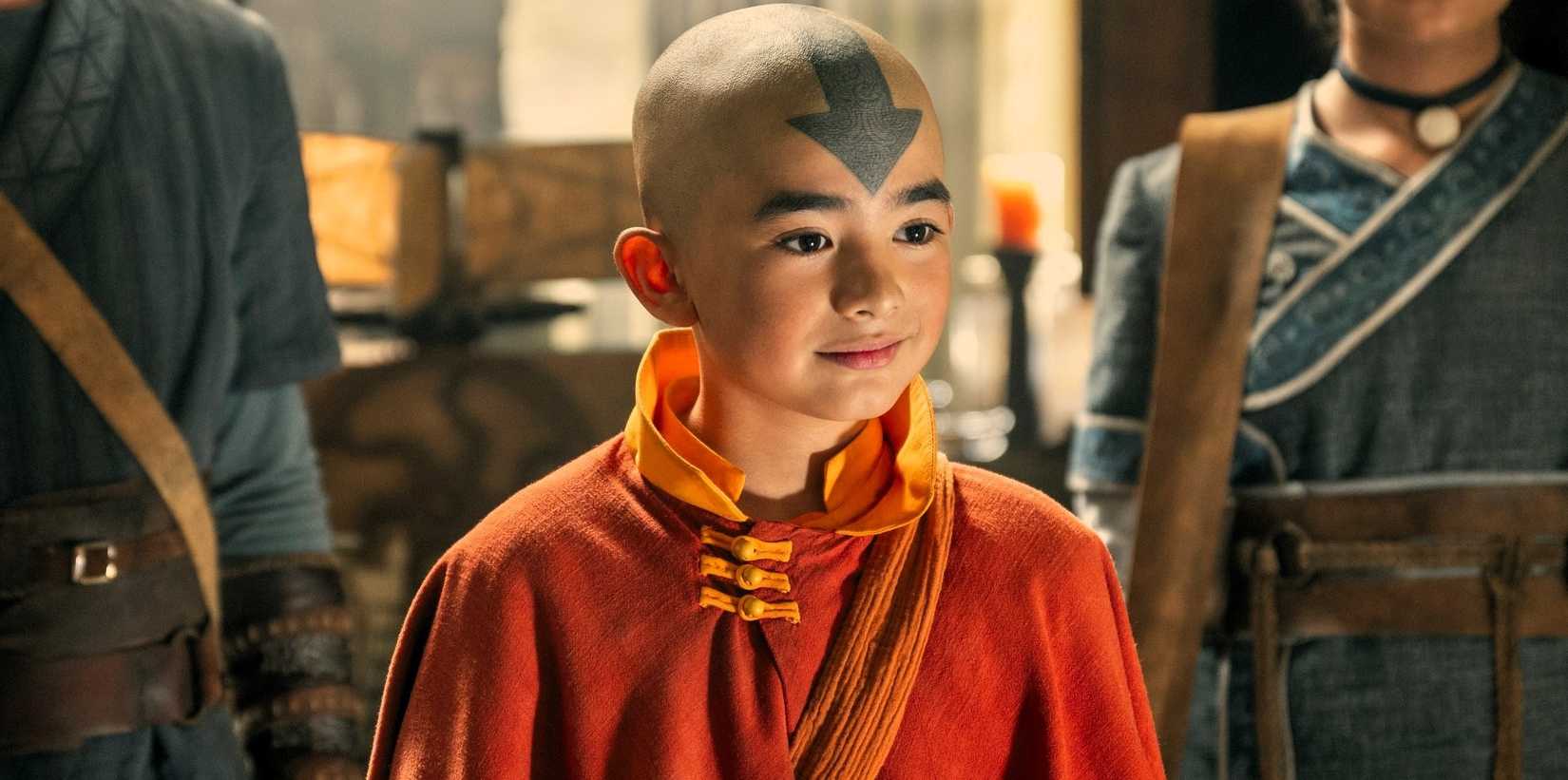 Aang smiling in Netflix's Avatar The Last Airbender