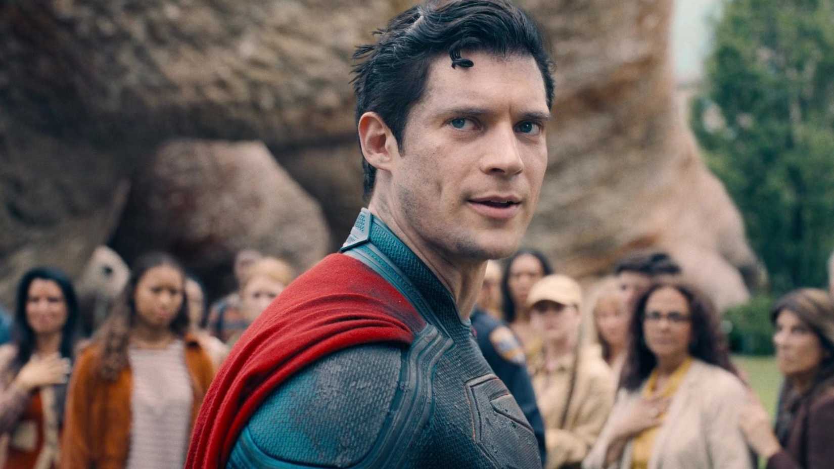 David Corenswet looking concerned as Superman in James Gunn's movie
