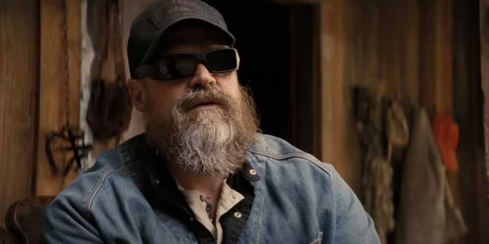 David Harbour as Gunny Leffertz in A Working Man