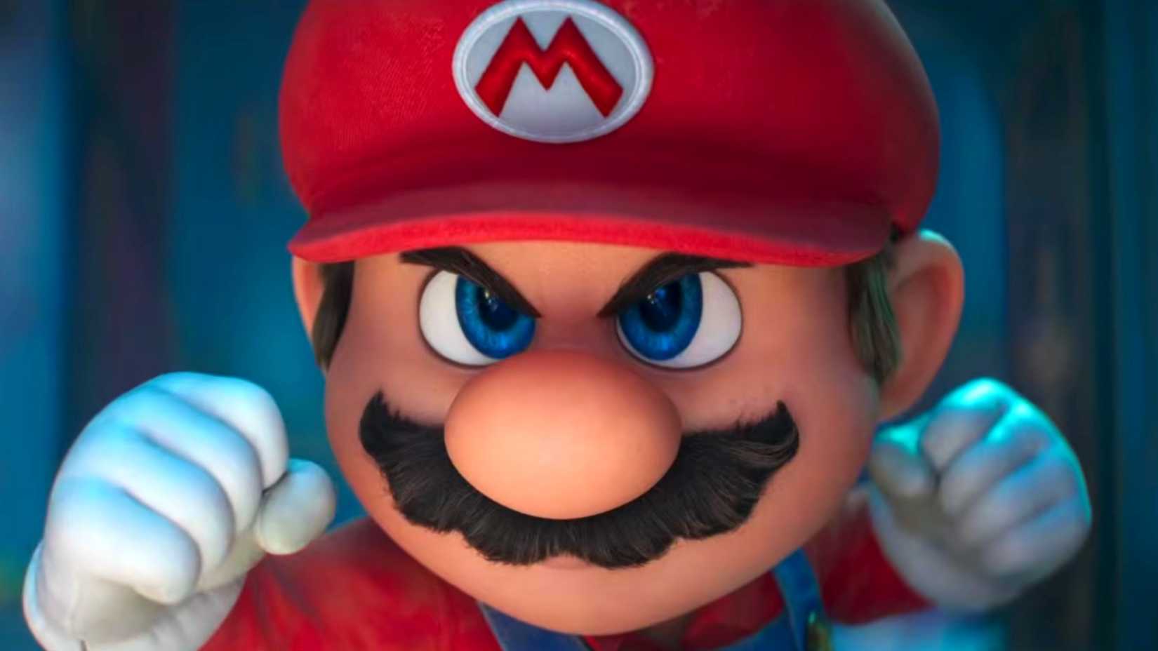 Mario ready to fight in The Super Mario Galaxy Movie
