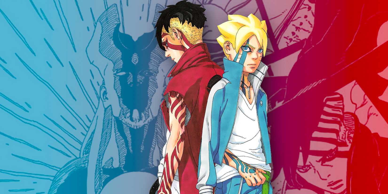 Boruto and Kawaki with Shibai Otsutsuki and Prescience Shinjutsu