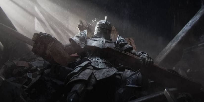 Elder Scrolls online high isle knight in rubble from cinematic trailer