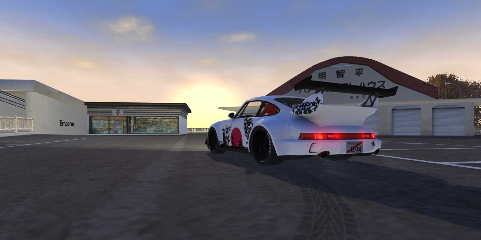 Car in Initial Drift Online near Konbini